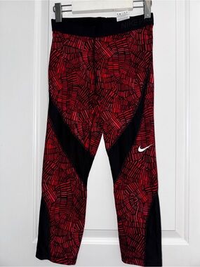 Nike Red & Black Patterned Leggings
